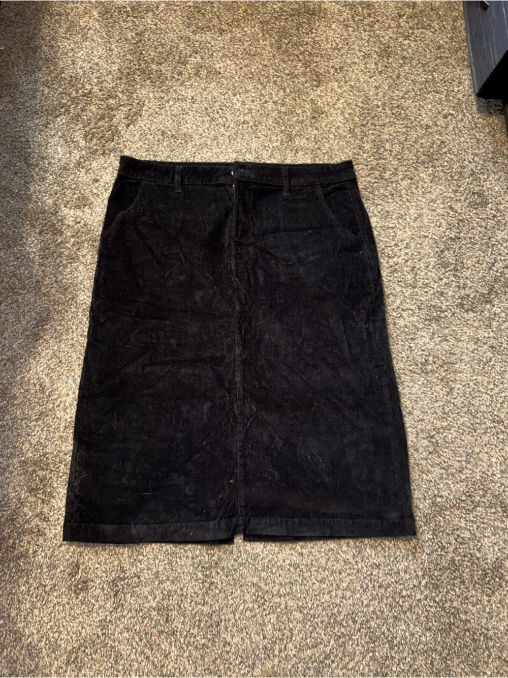 Time and Tru Black Corduroy Pencil Skirt